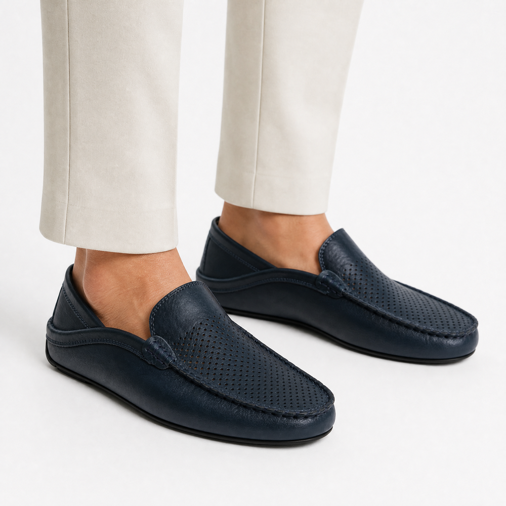 James – Perforated Leather Loafers