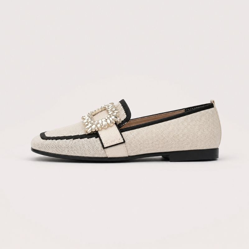 Amelia – Embellished Woven Loafers