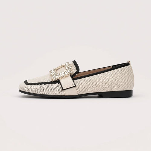 Amelia – Embellished Woven Loafers