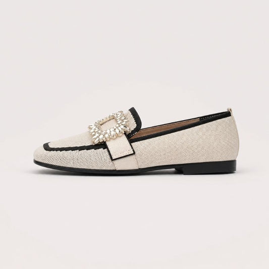 Amelia – Embellished Woven Loafers