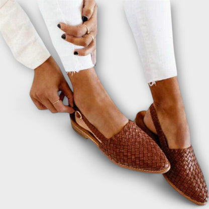 Luisa - Woven Slingback Loafers