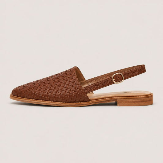Luisa - Woven Slingback Loafers