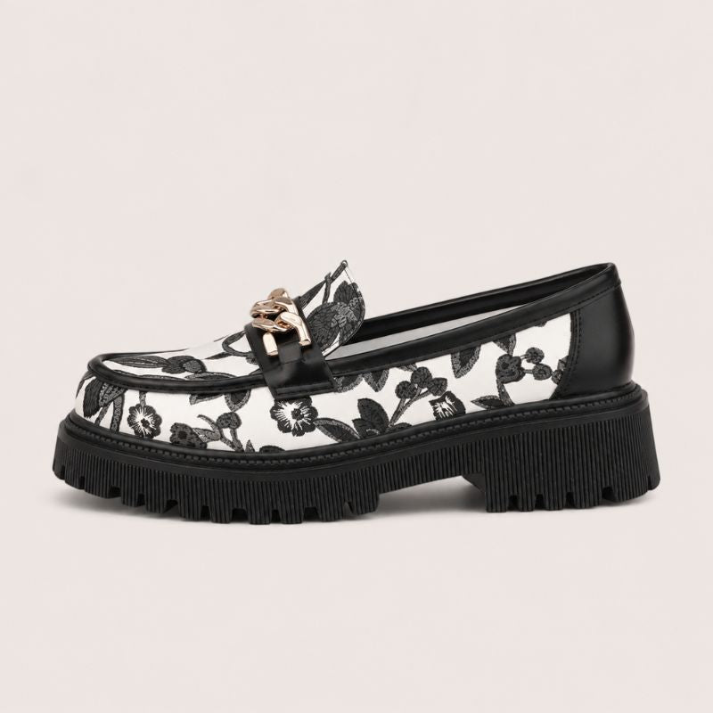 Sandra - Floral Platform Loafers