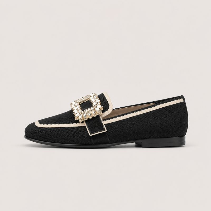 Amelia – Embellished Woven Loafers