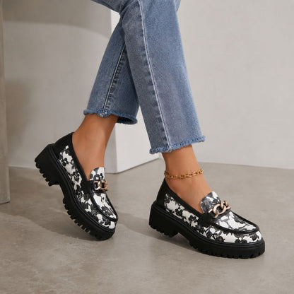 Sandra - Floral Platform Loafers