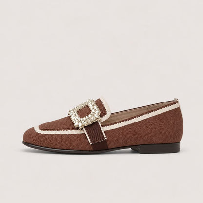Amelia – Embellished Woven Loafers