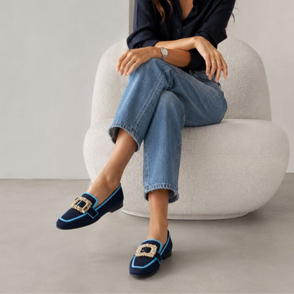 Amelia – Embellished Woven Loafers