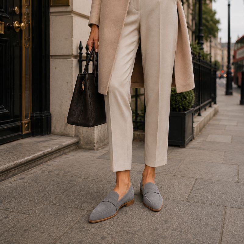 Sophie – Pointed Suede-Look Loafers