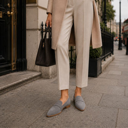 Sophie – Pointed Suede-Look Loafers