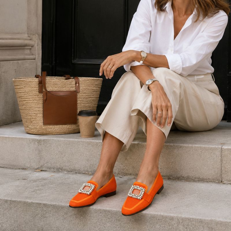 Amelia – Embellished Woven Loafers