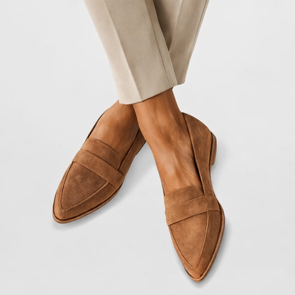 Sophie – Pointed Suede-Look Loafers
