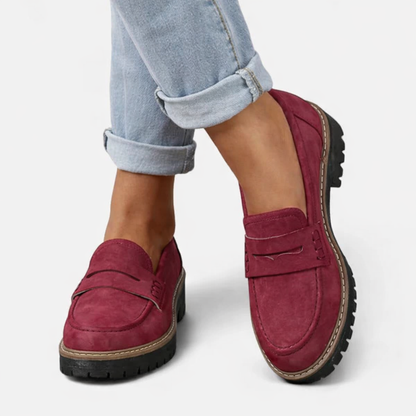 Charlotte – Chunky Suede-Look Loafers