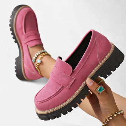 Charlotte – Chunky Suede-Look Loafers