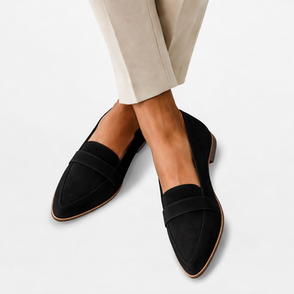 Sophie – Pointed Suede-Look Loafers