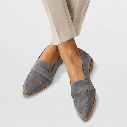 Sophie – Pointed Suede-Look Loafers