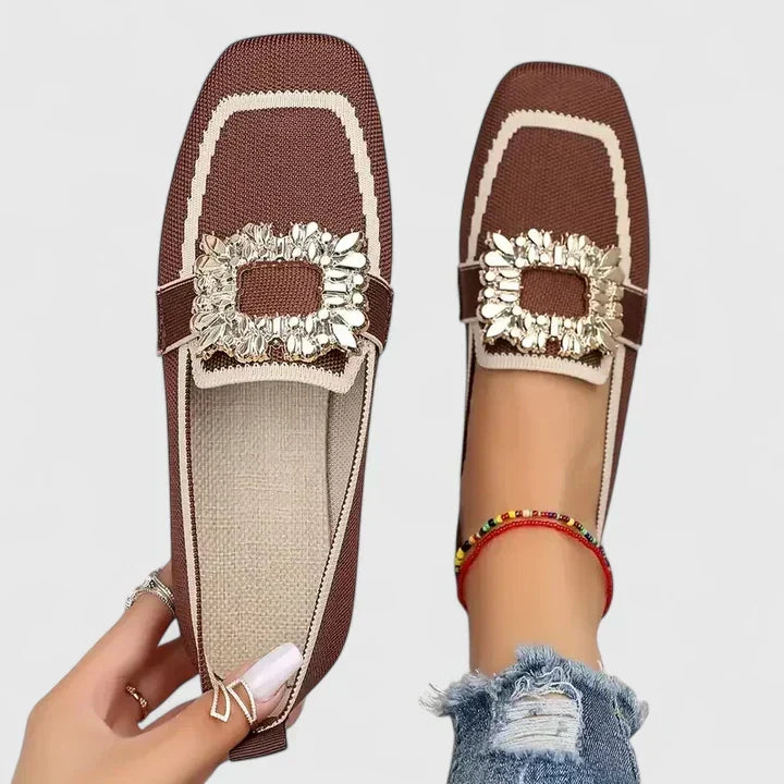 Amelia – Embellished Woven Loafers
