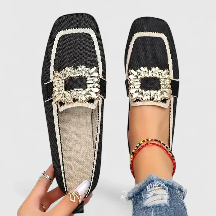 Amelia – Embellished Woven Loafers