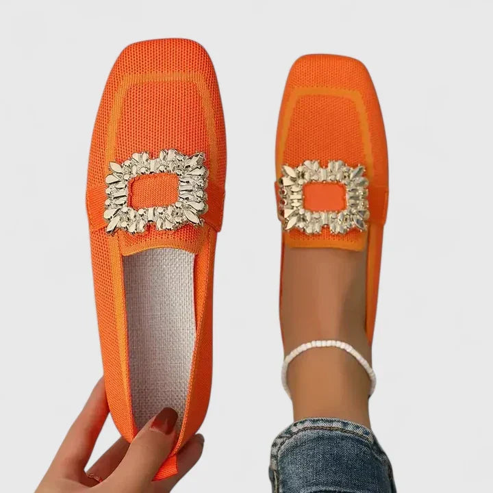 Amelia – Embellished Woven Loafers