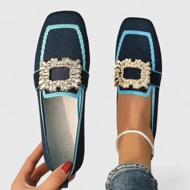 Amelia – Embellished Woven Loafers