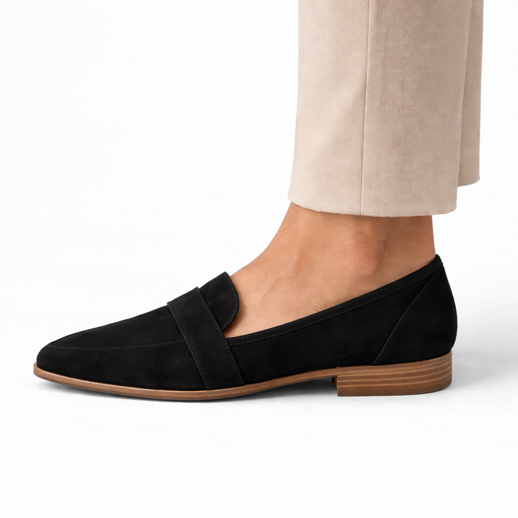 Sophie – Pointed Suede-Look Loafers